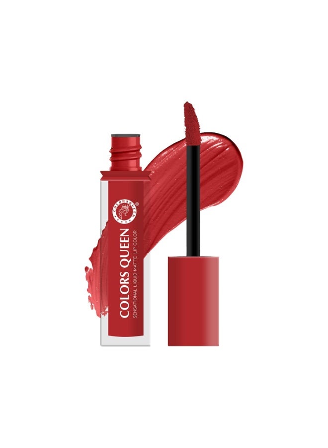 Colors Queen Sensational Liquid Matte Lipstick - 7g | Long Lasting, Fade & Transfer Proof Lipstick | Highly Pigmented, Water & Smudge Proof Liquid Lipstick for Women (07 - Valentine) - Image 1